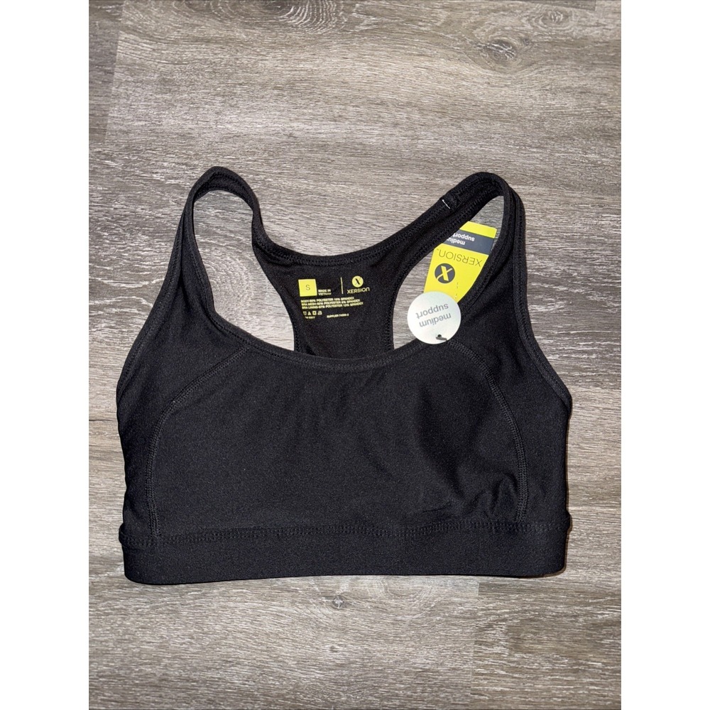 Women's size small Black Sports Bra Quick Dry‎ Removable Pads, Medium Support